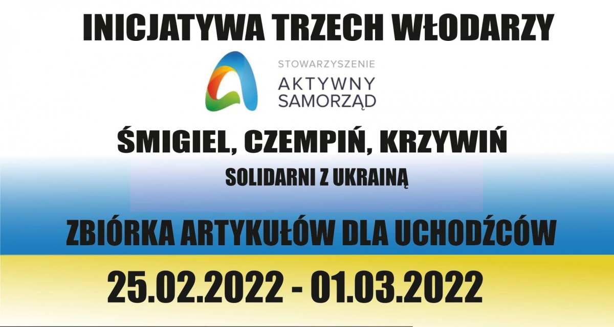 Pomoc dla uchodźców w Krzywiniu, Czempiniu i Śmiglu!