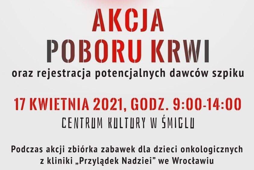 Zbiórka krwi i zabawek w Śmiglu już jutro!