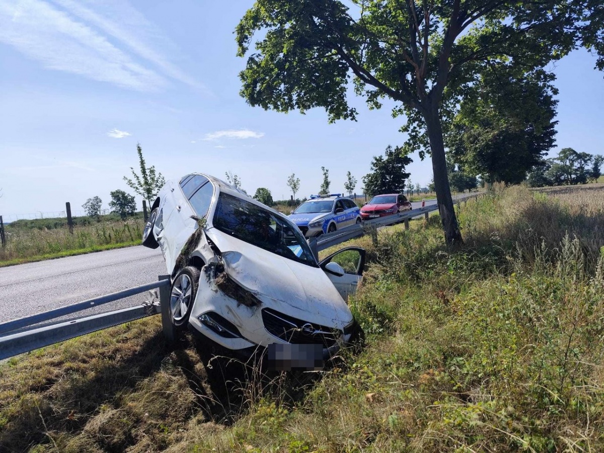 Jazdę zakończył na barierkach