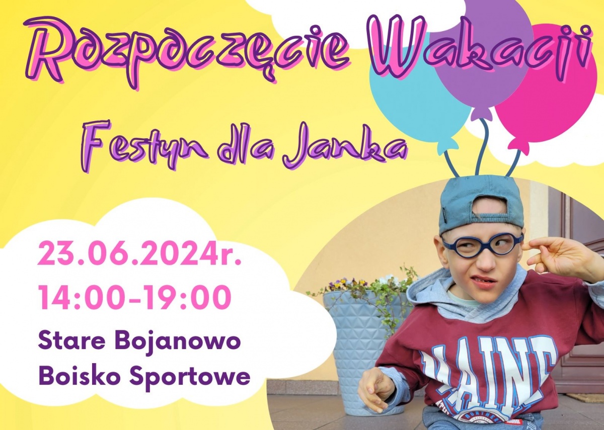 „Rozpoczęcie Wakacji – Festyn dla Janka” i „Rajd Rowerowy dla Janka” w niedzielę!