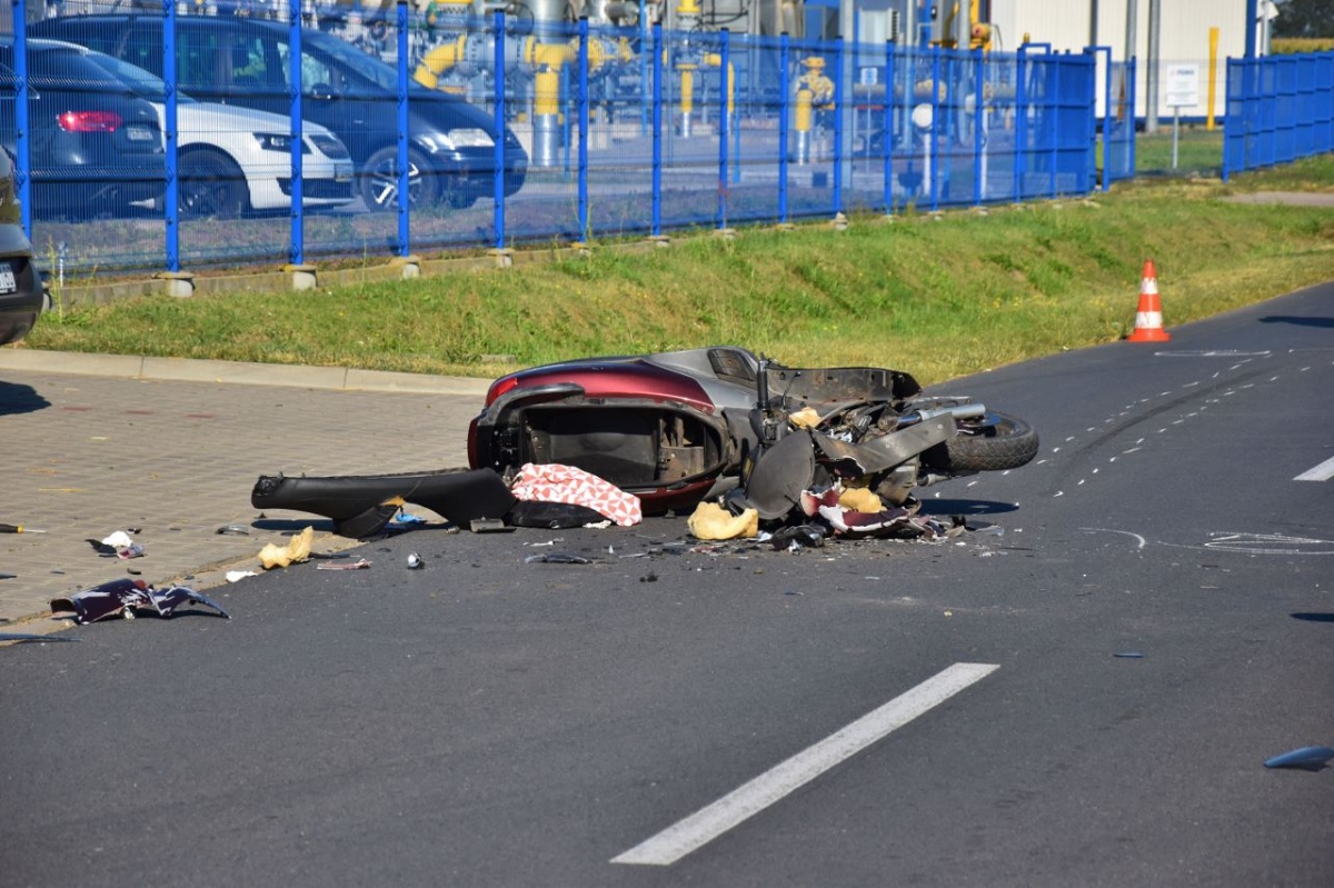 Wypadek motocykla i osobówki [ZDJĘCIA]