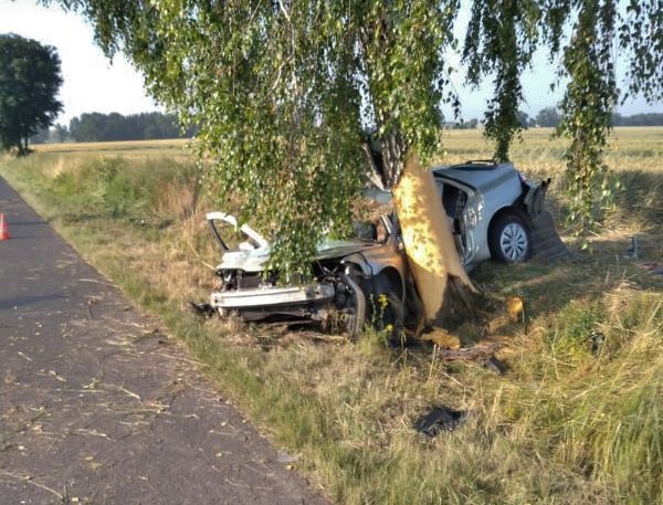 Wypadek koło Bieżynia. Kierowca z obrażeniami w szpitalu!