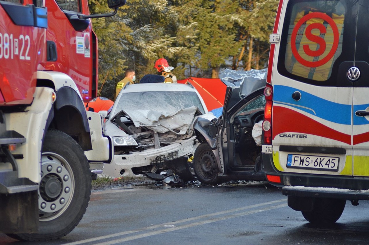 Tragiczny wypadek koło Leszna. Nie żyje roczne dziecko [ZDJĘCIA]