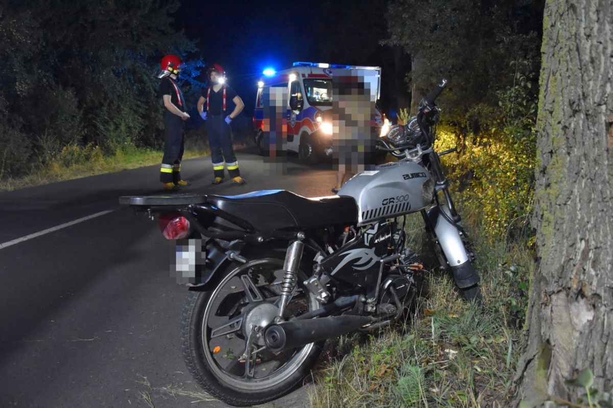 Nie zapanował nad motorowerem [ZDJĘCIA]