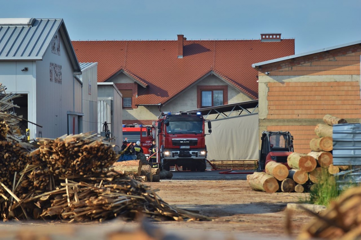 Pożar w tartaku w Witkówkach [ZDJĘCIA]