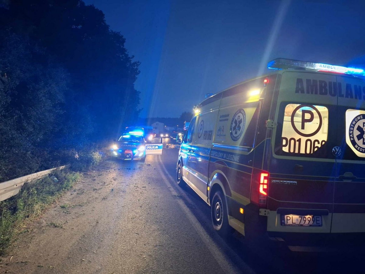 Stracił panowanie nad motorem. Trafił do szpitala