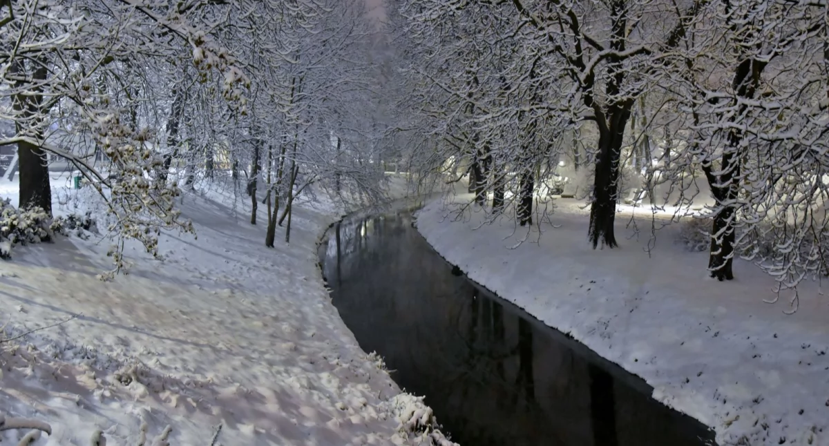 Zimowa i śnieżna noc w Kościanie [ZDJĘCIA]