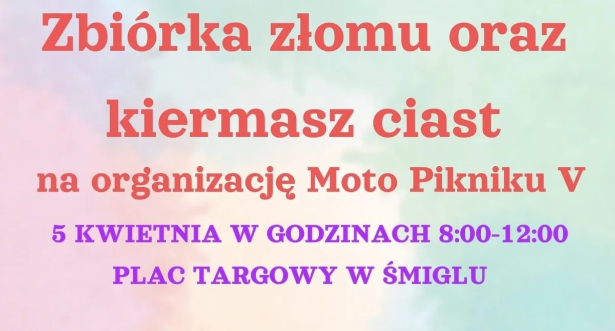 Zbiórka złomu i kiermasz ciast na organizację Moto Pikniku