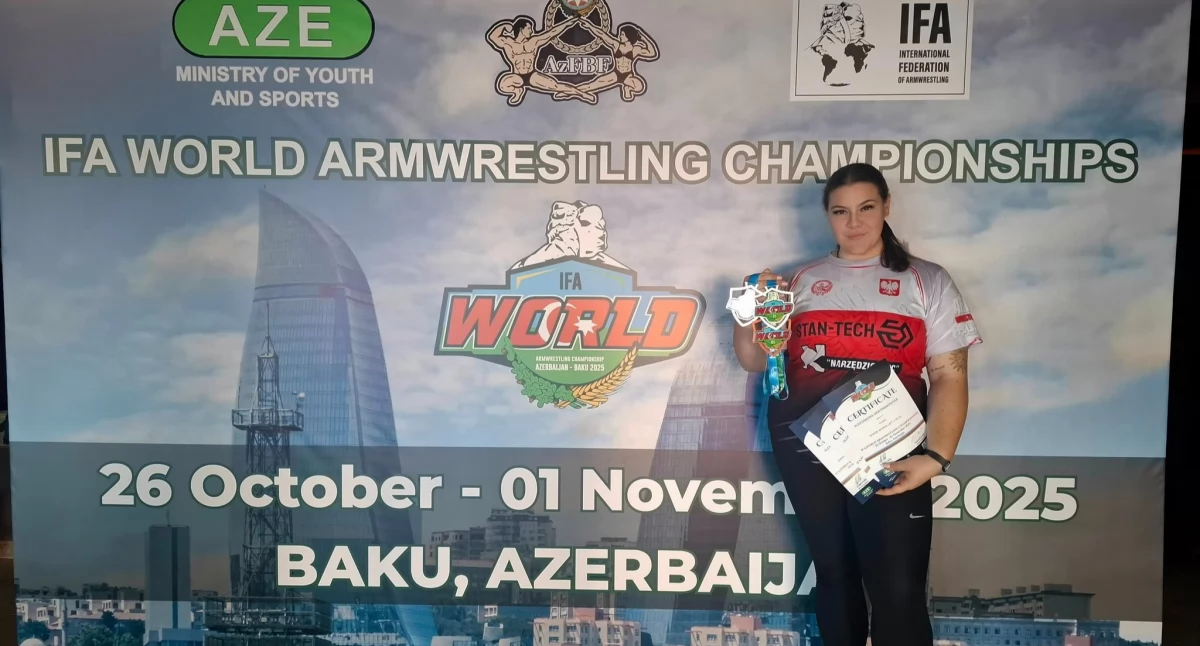Aleksandra Hertmanowska – dwukrotną wicemistrzynią świata podczas Mistrzostw Świata w Armwrestlingu, Baku (Azerbejdżan) 2025