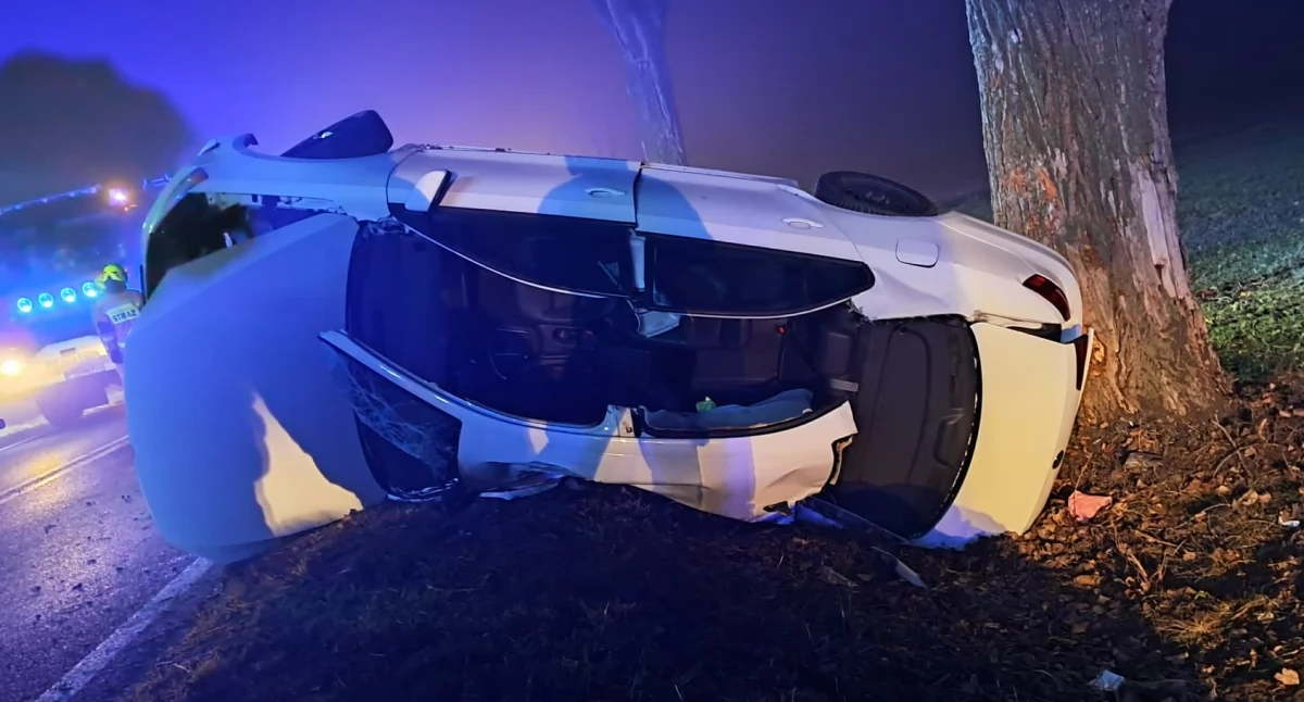 Wypadek na drodze Jerka - Śrem. Kierowca trafił do szpitala