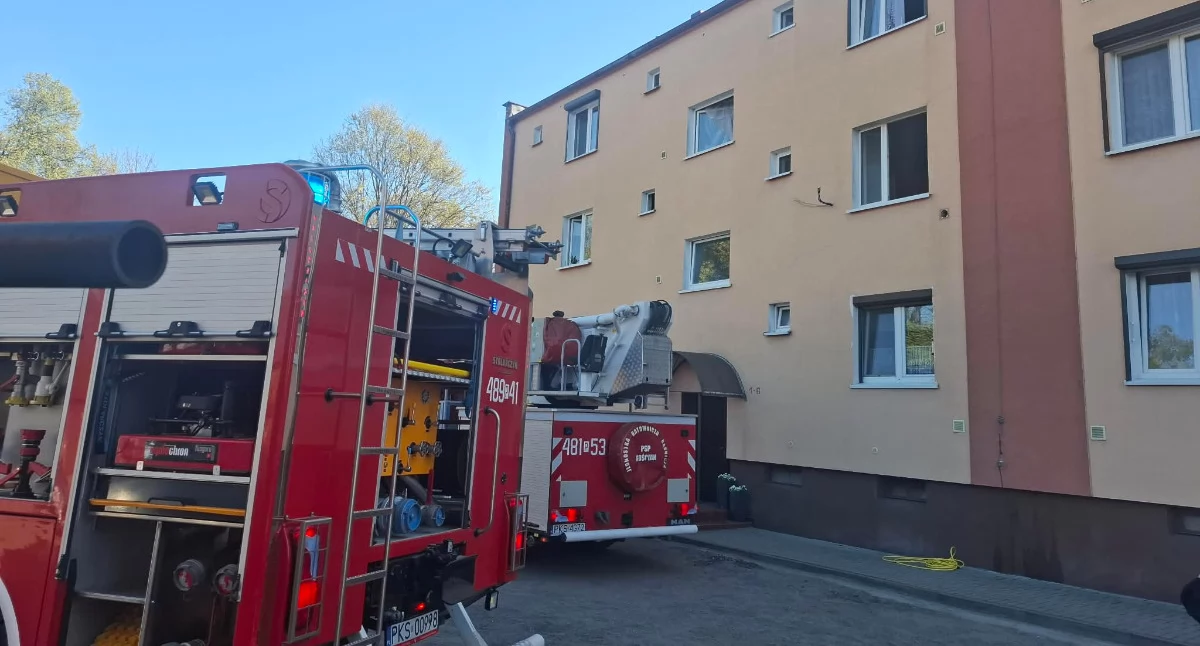 Pożar w mieszkaniu w Gryżynie [ZDJĘCIA]