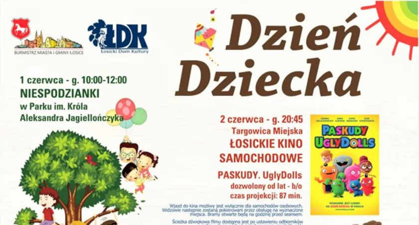 Atrakcje w parku Jagiellończyka i kino samochodowe – Łosice świętują Dzień Dziecka