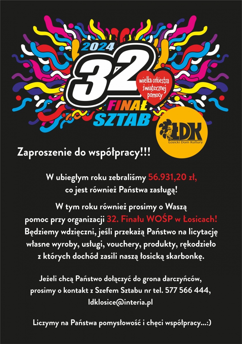 Łosicki sztab WOŚP zaprasza do wspólnej licytacji