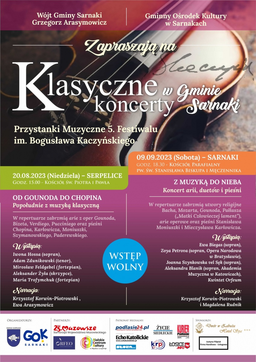 Klasyczne koncerty w Gminie Sarnaki