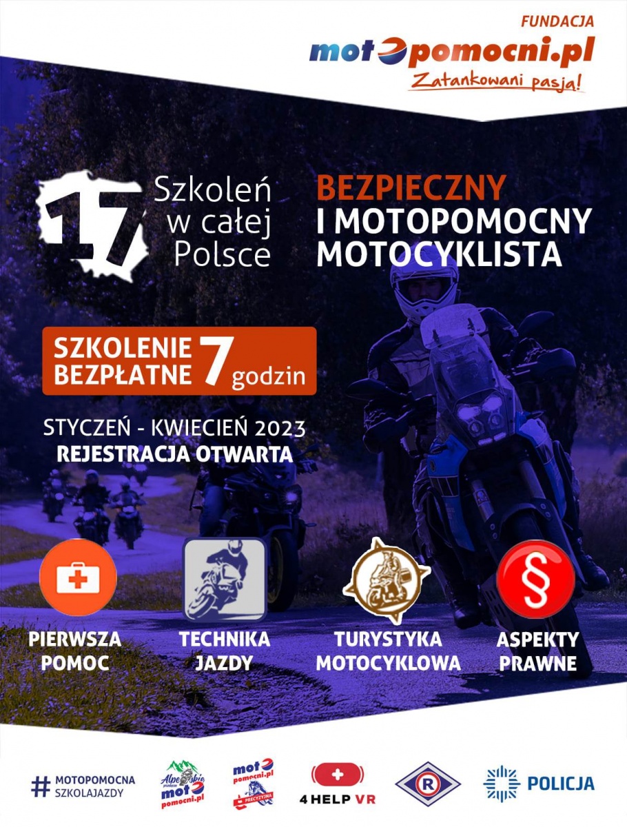 MotoPomocni i WlsRiders zapraszają na bezpłatne szkolenie dla motocyklistów