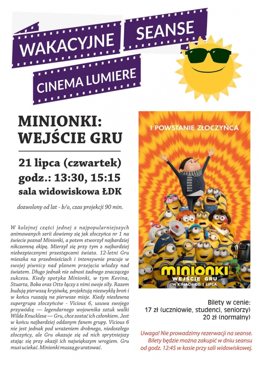 Wakacyjny seans Cinema Lumiere