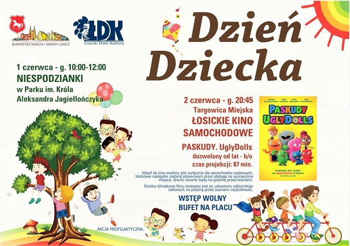 Atrakcje w parku Jagiellończyka i kino samochodowe - Łosice świętują Dzień Dziecka
