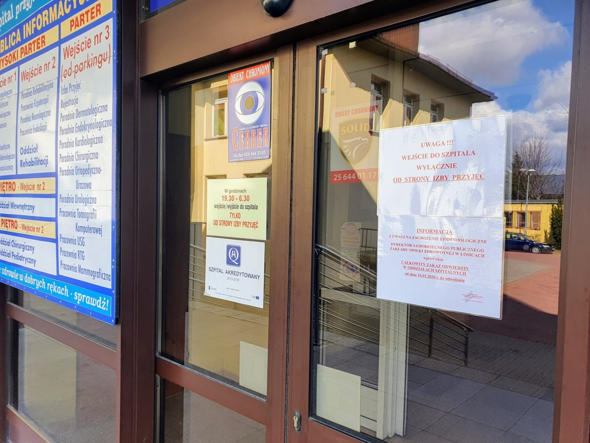 Jedna osoba hospitalizowana z powodu podejrzenia zakażenia koronawirusem