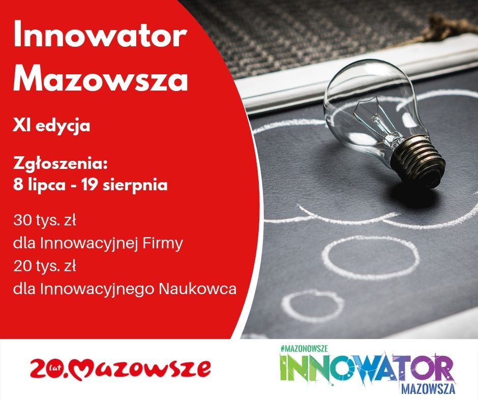 Samorząd Mazowsza nagrodzi najbardziej innowacyjnych przedsiębiorców i naukowców