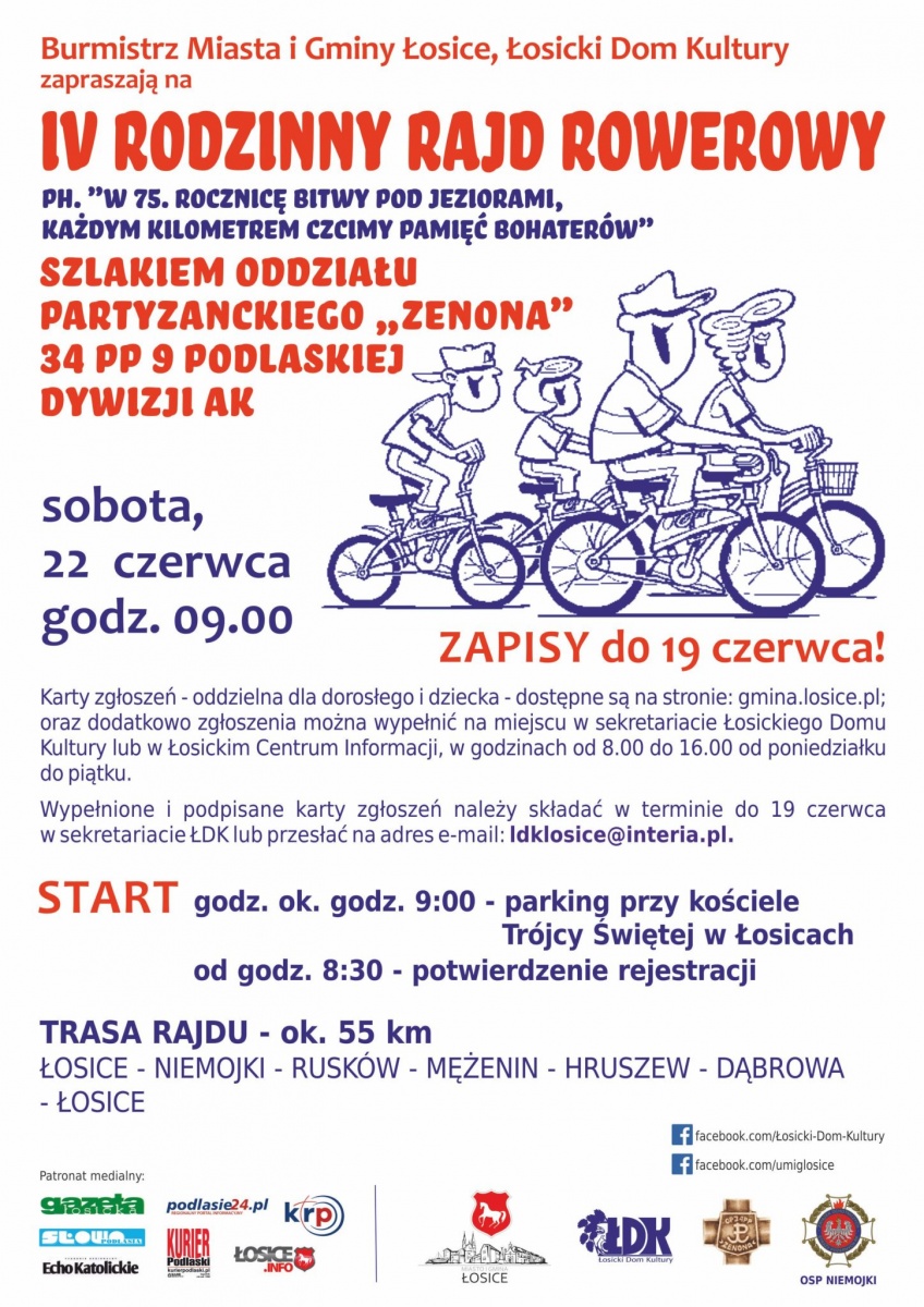 Rodzinny Rajd Rowerowy szlakiem 34 Oddziału Partyzanckiego „Zenona”