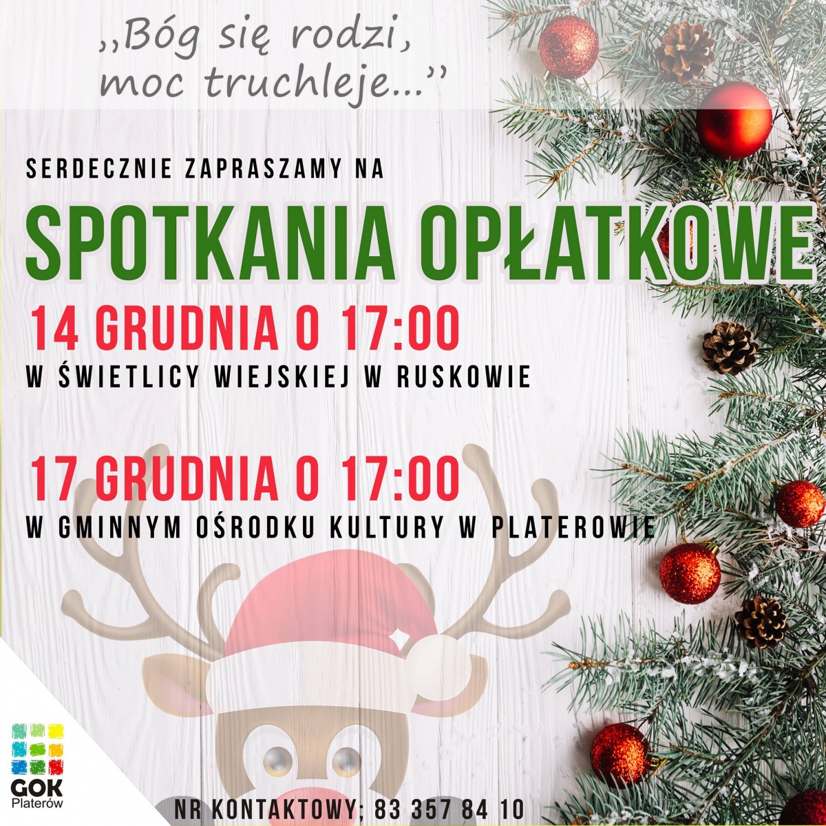 Spotkania Opłatkowe w gminie Platerów