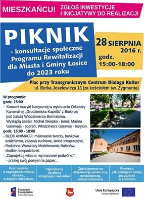 Piknik - konsultacje społeczne Programu Rewitalizacji dla Miasta i Gminy Łosice