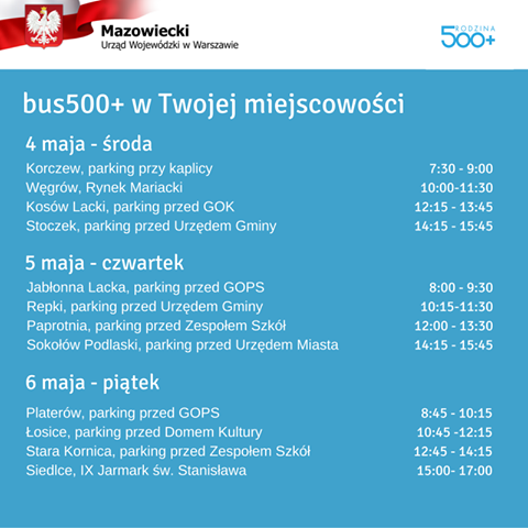 Bus 500+ w naszym powiecie