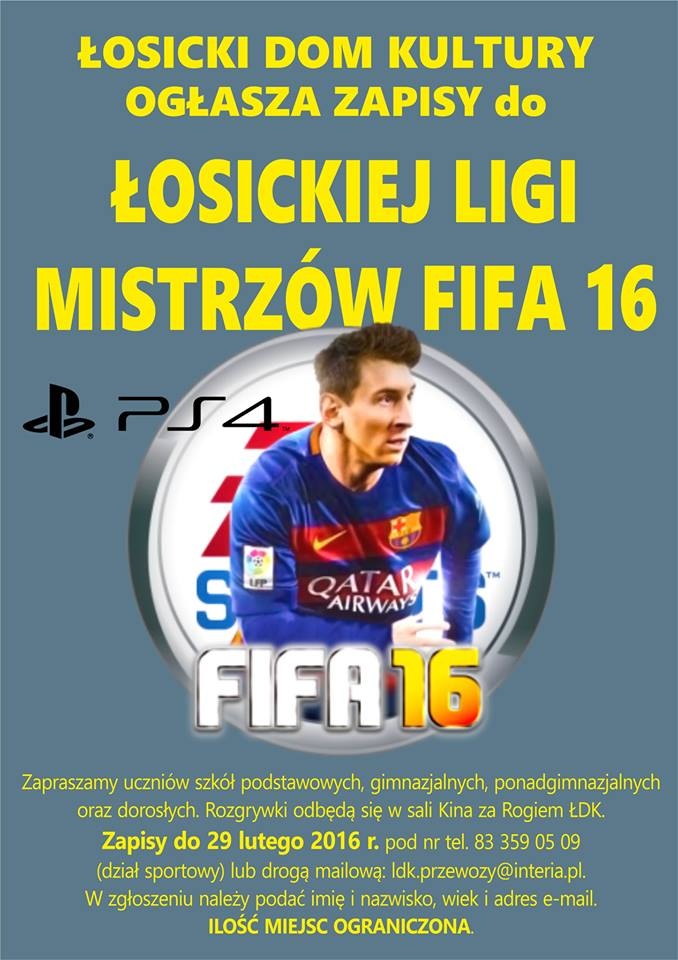 ŁOSICKIA LIGA MISTRZÓW w FIFĘ 2016