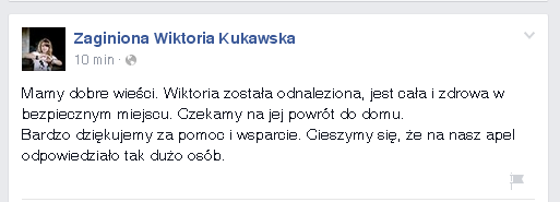 Wiktoria Kukawska odnaleziona