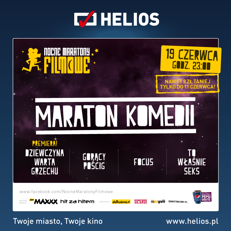 Maraton Komedii w Kinie Helios - wygraj wejściówki