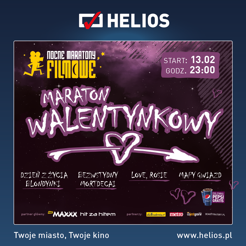 Maraton Walentynkowy w Heliosie - darmowe wejściówki