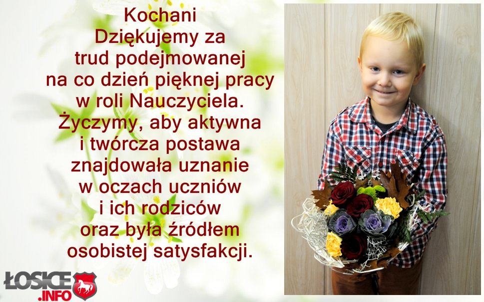Życzenia dla wszystkich nauczycieli