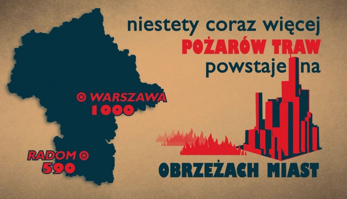 Informacja prasowa Wojewody mazowieckiego dotycząca dużej ilości pożarów związanych z wypalaniem traw 