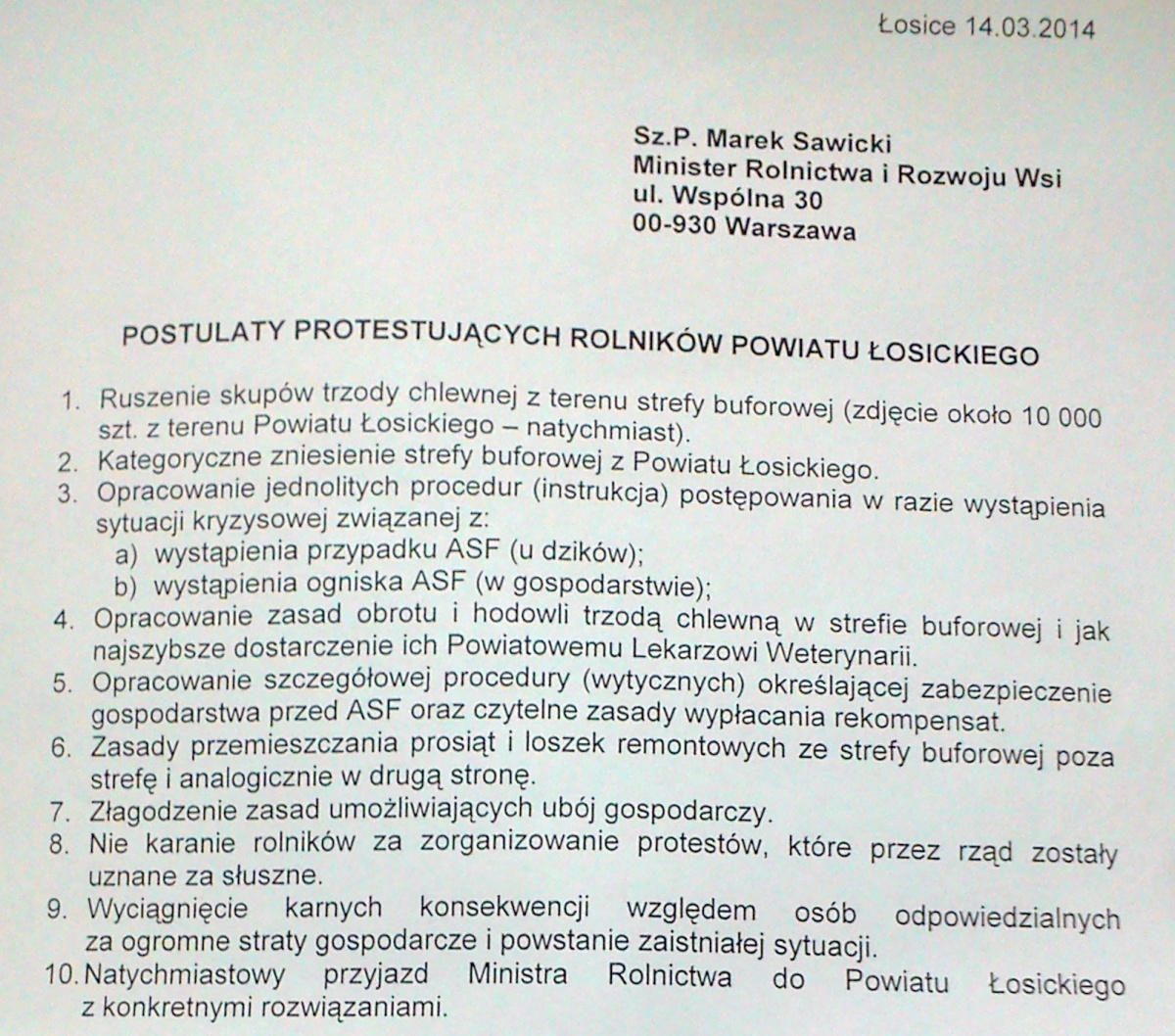 Będzie znów protest?