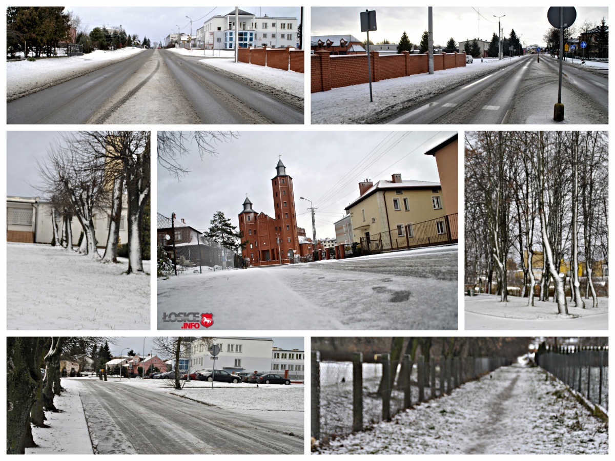 Wietrznie, zimno i ślisko w  Łosicach