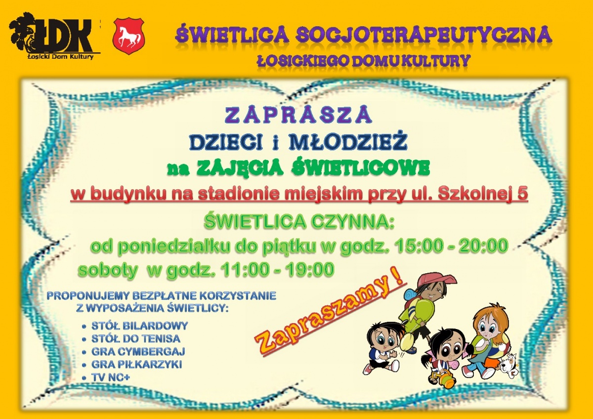 Świetlica socjoterapeutyczna zaprasza