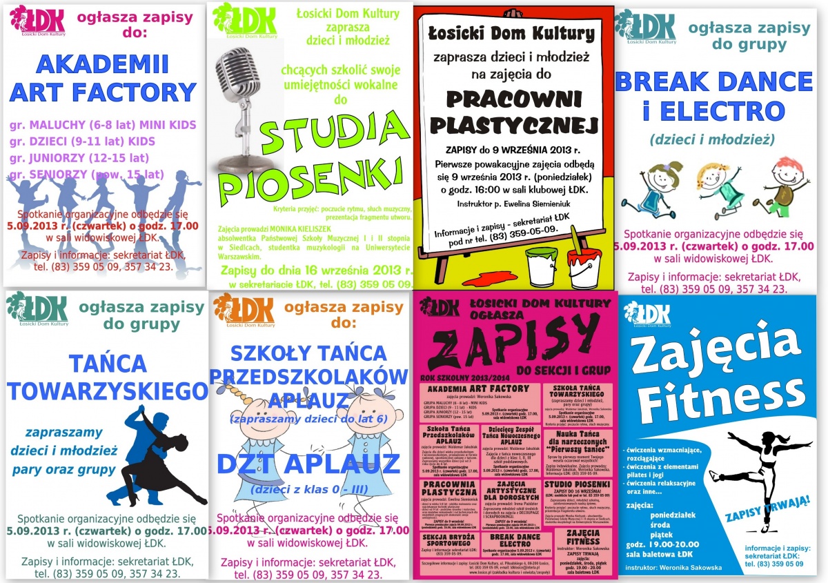 Łosicki Dom Kultury ogłasza nabór do sekcji i kół zainteresowań.