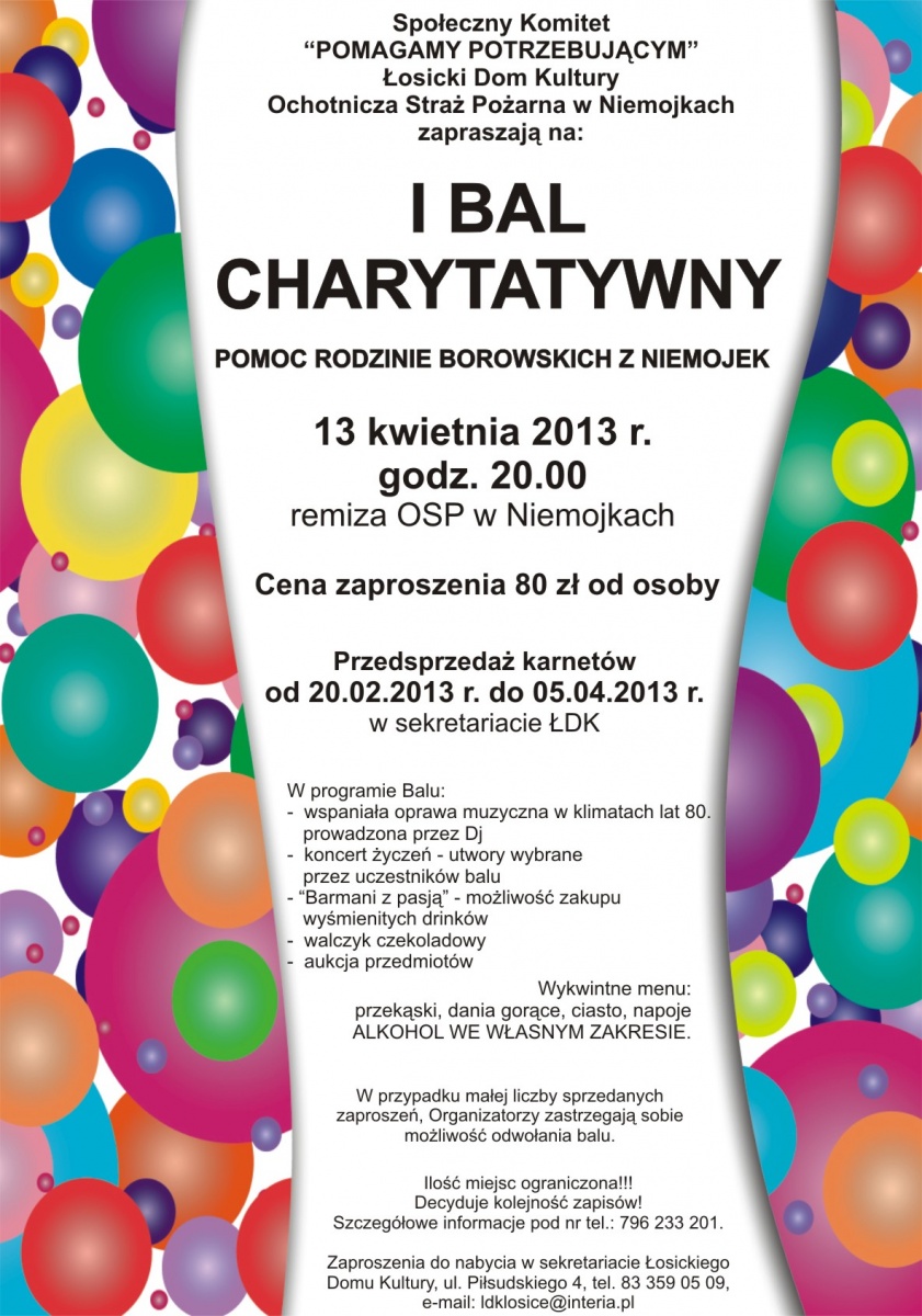 Bal Charytatywny - 13 kwiecień 2013 - Remiza OSP Niemojki