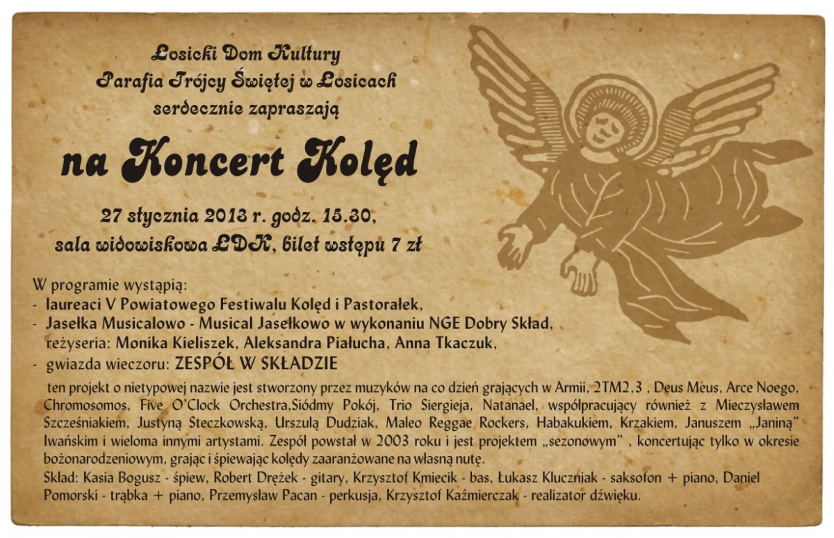 Zaproszenie na koncert kolęd w ŁDK