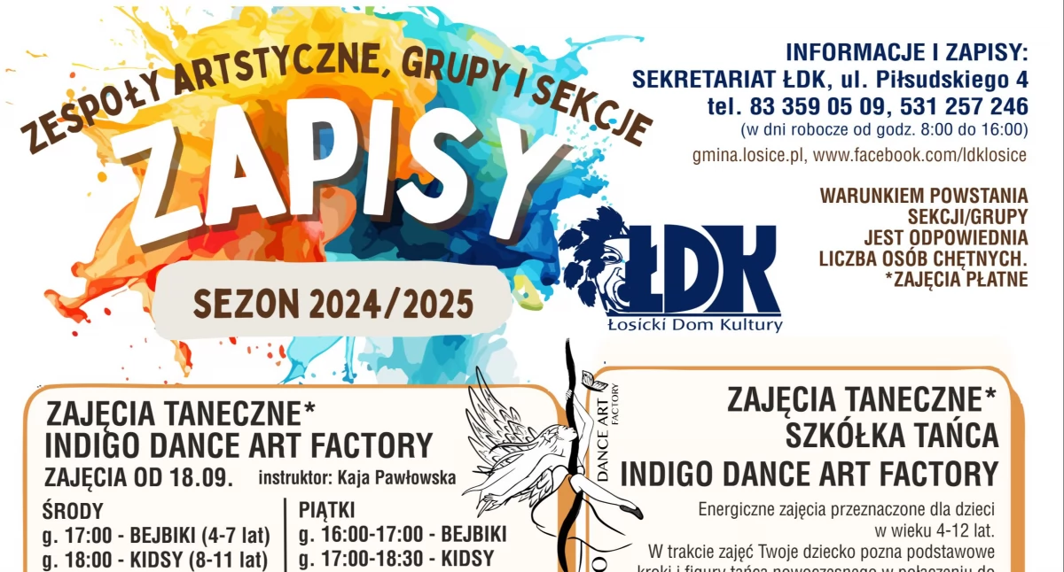 Łosicki Dom Kultury zaprasza na nowy sezon artystyczny 2024/2025 – ruszyły zapisy!