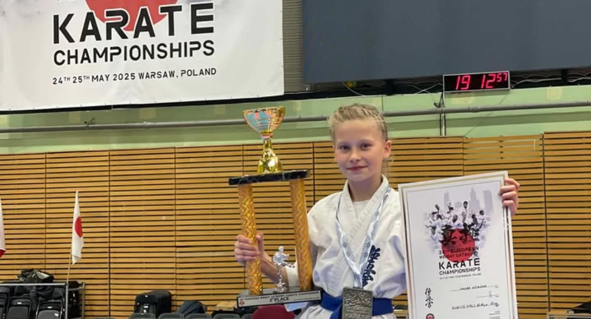 Wielki sukces młodej zawodniczki z Huszlewa! Sandra Niemińska wicemistrzynią Europy w karate kyokushin