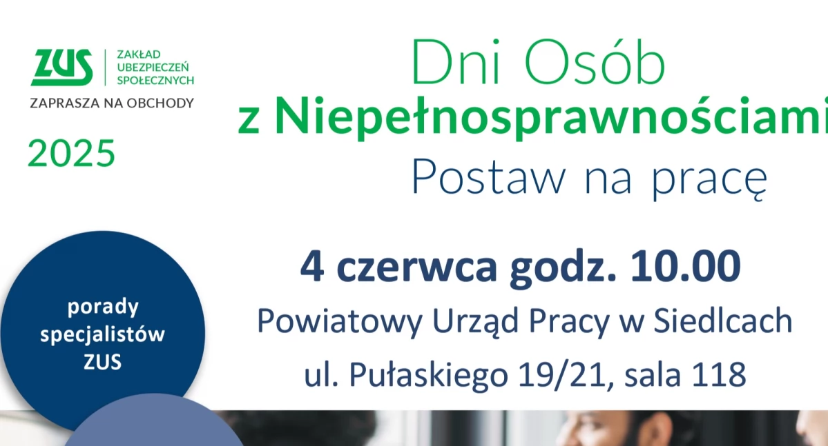 „Postaw na pracę” – zapraszamy na Dzień Osób z Niepełnosprawnościami w Siedlcach