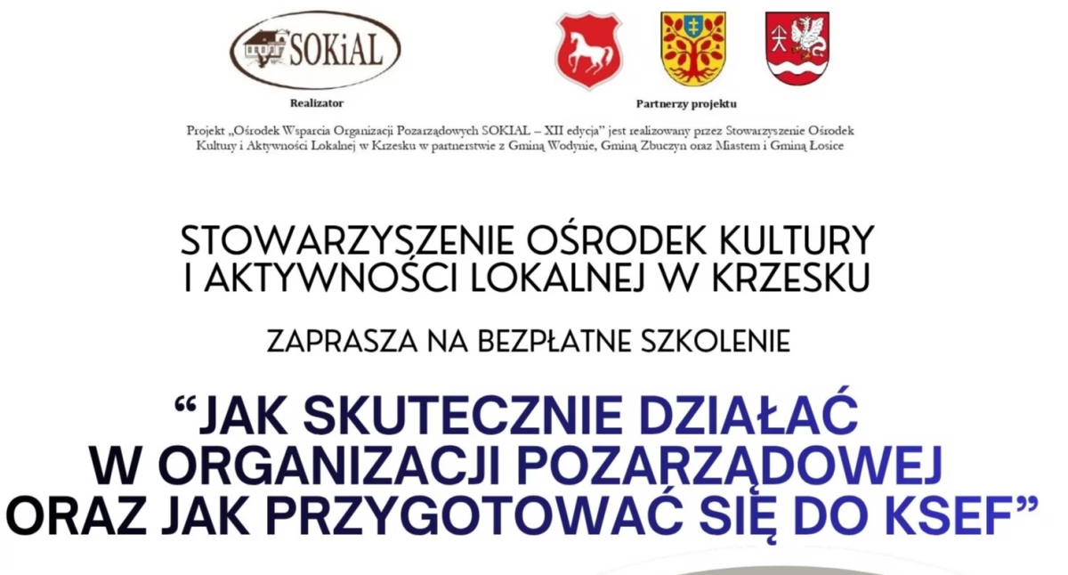 Jak skutecznie działać w NGO i przygotować się do KSeF – bezpłatne szkolenie w Łosicach