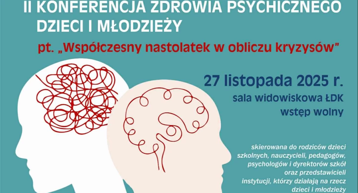 II Konferencja Zdrowia Psychicznego Dzieci i Młodzieży w Łosicach. „Współczesny nastolatek w obliczu kryzysów”