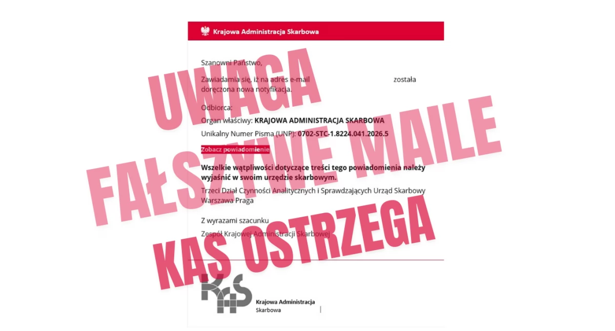 Oszuści znów podszywają się pod KAS. Sprawdź, zanim klikniesz