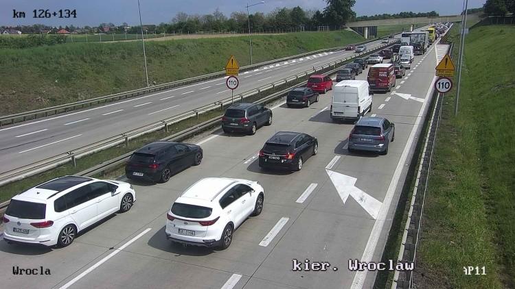 Korek na autostradzie A4. Powroty z majówki mogą się przedłużyć