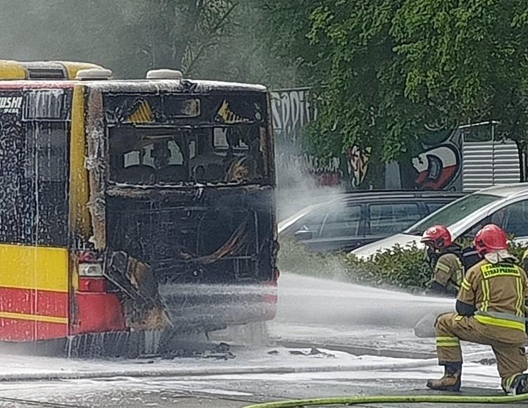 Pożar autobusu w centrum Wrocławia