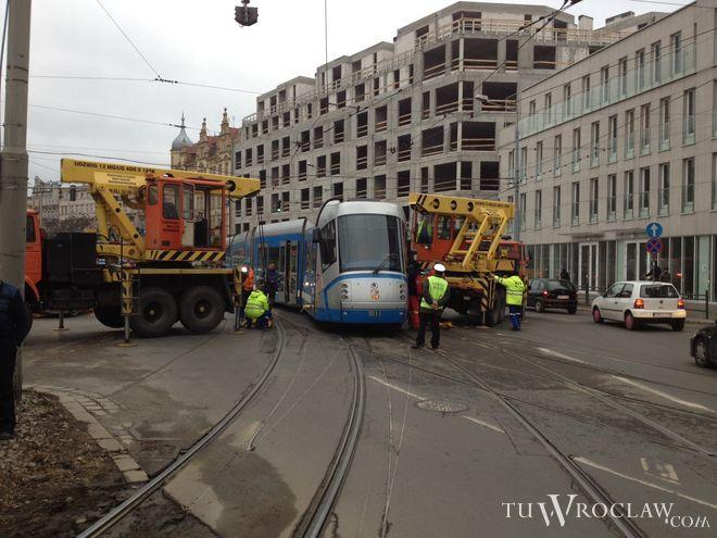 Dwa wykolejenia tramwajów w centrum Wrocławia