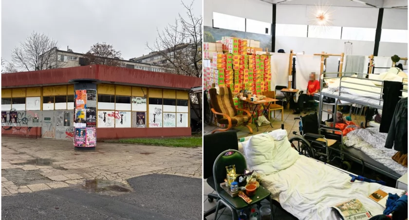 W tym dawnym sklepie zimą mieszkają bezdomni. Zaglądamy do środka