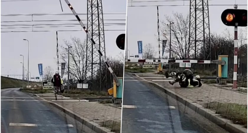 Igranie ze śmiercią! Pociąg? Przecież można przeczołgać się pod szlabanem